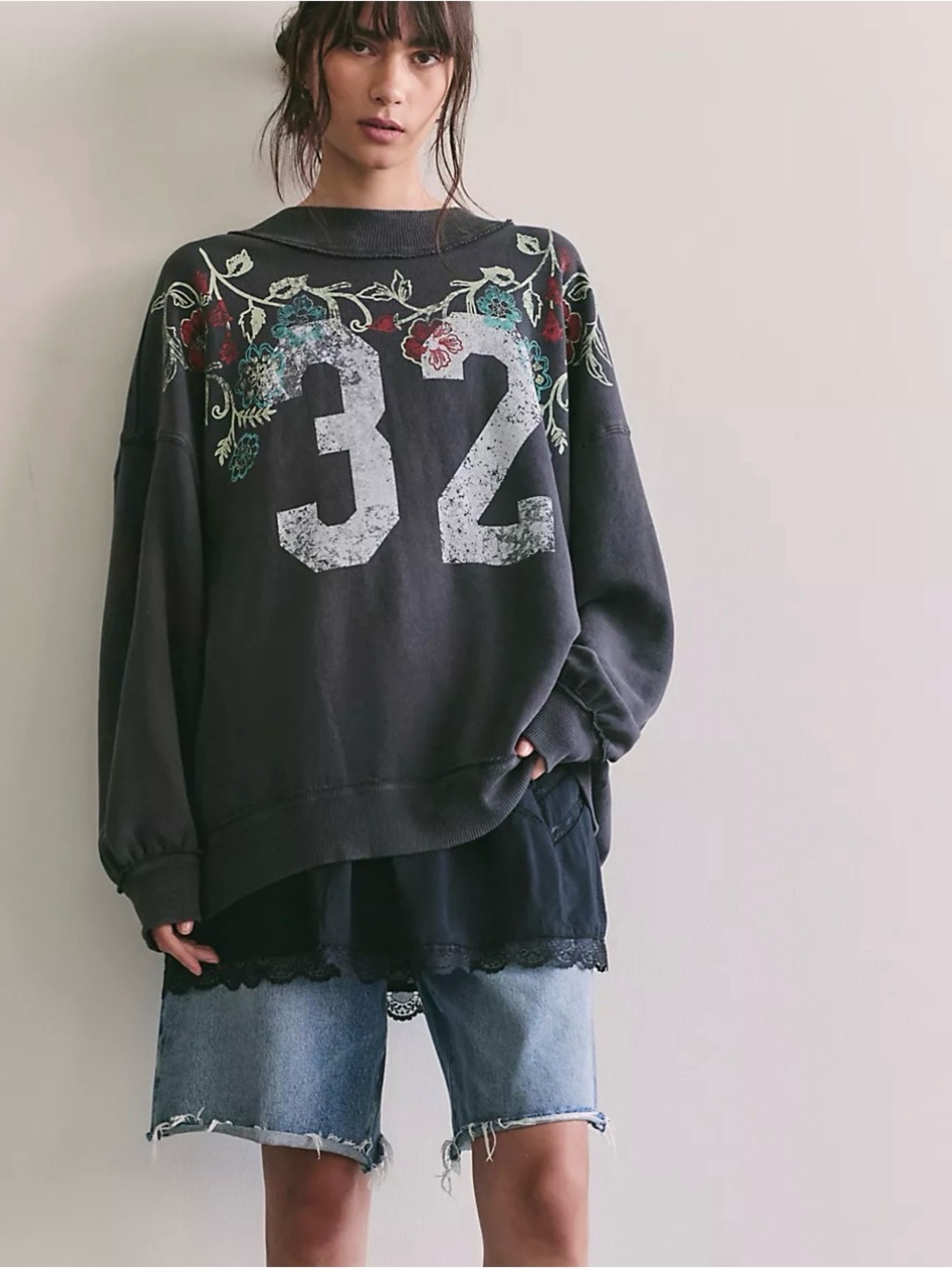 We The Free Palm Springs Turtleneck Graphic Pullover NWT M